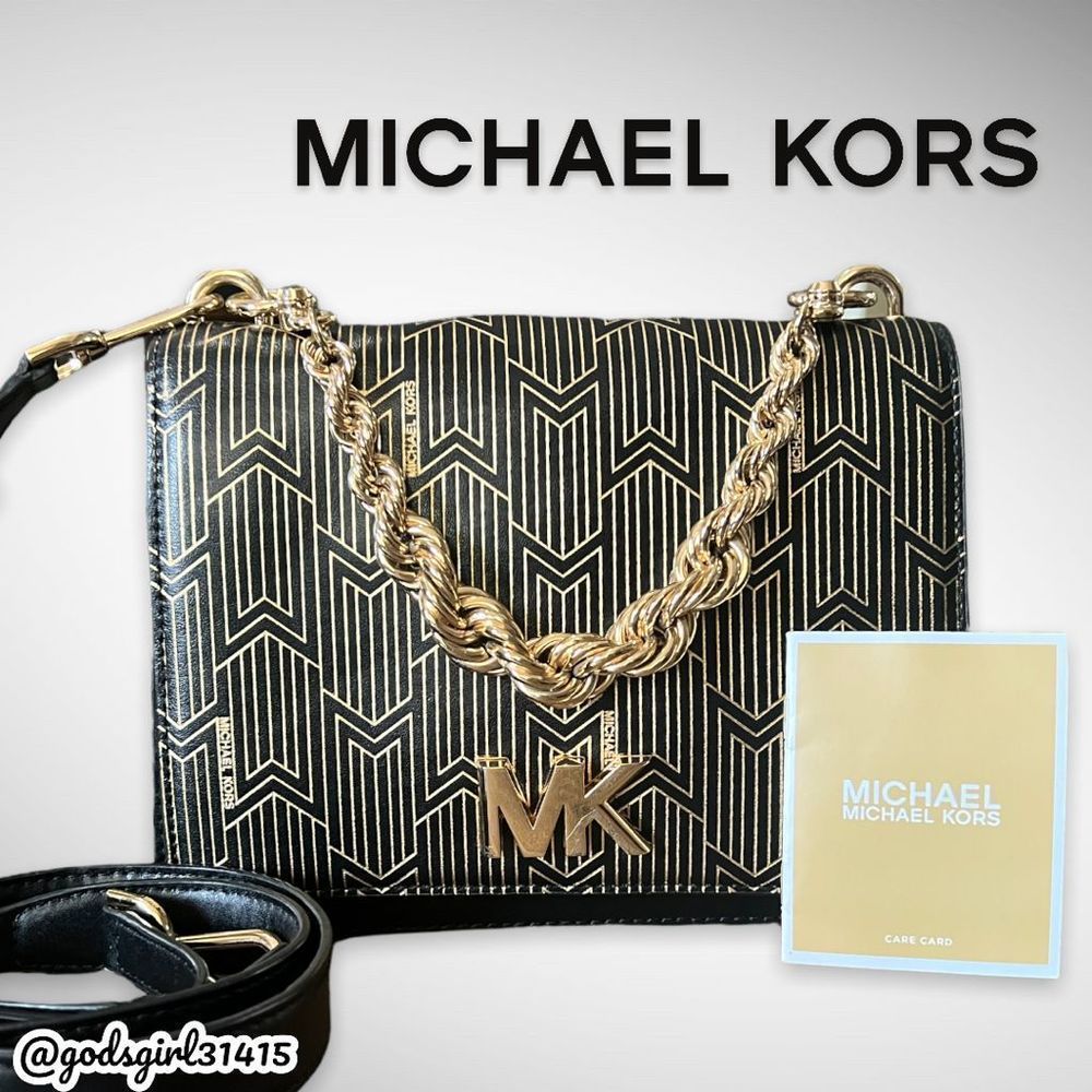 Michael Kors Black and Gold Tote
